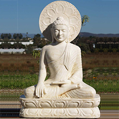 oversized buddha statue with back light